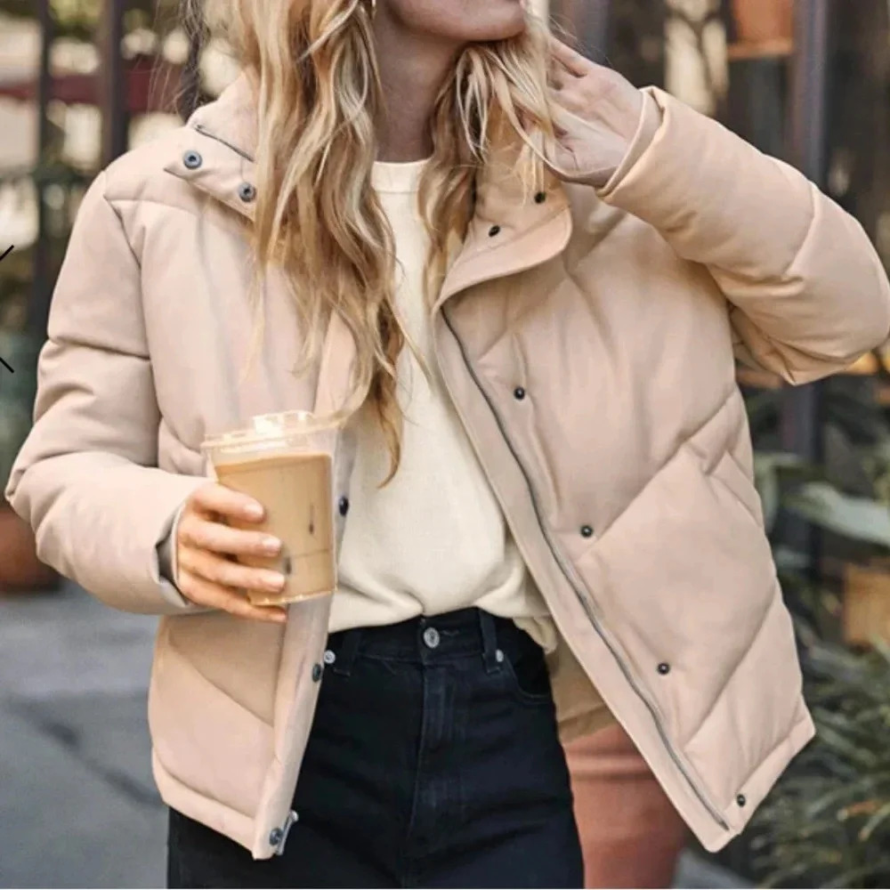 NWT Splendid Faux Leather Puffer M